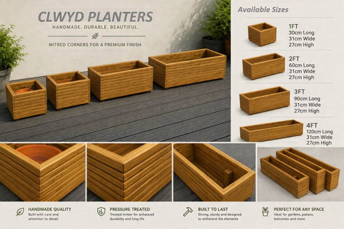 Wooden decking garden planters - decking,
