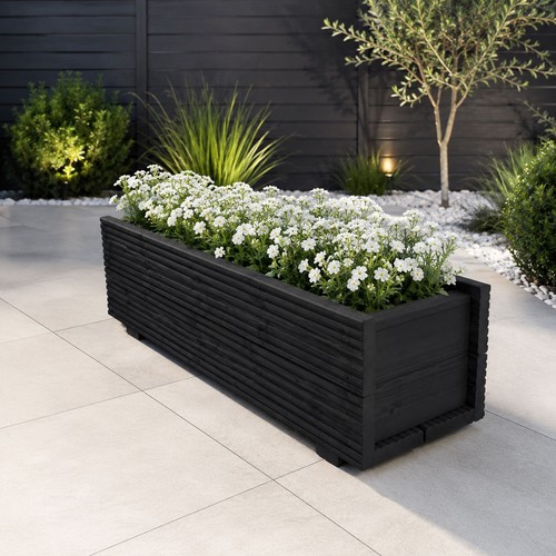Wooden decking garden - wooden, trough