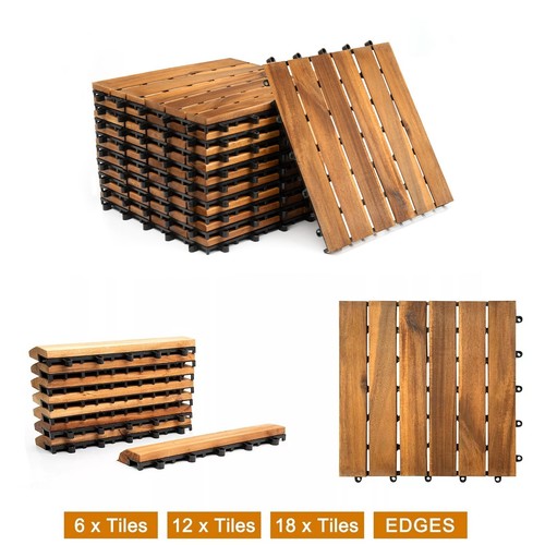 Interlocking wooden decking - wooden,
