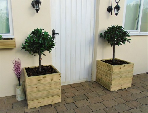 Square wooden treated garden - treated,