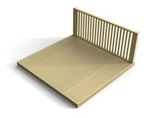 Garden patio deck kit - deck, single