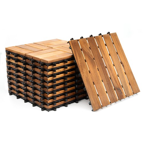 Interlocking wooden decking - wooden,