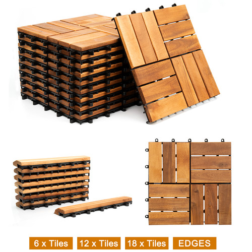 Interlocking wooden deck tiles - interlocking,