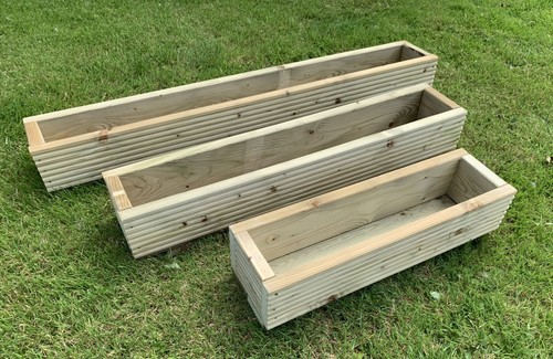 Wooden garden decking planters - garden,